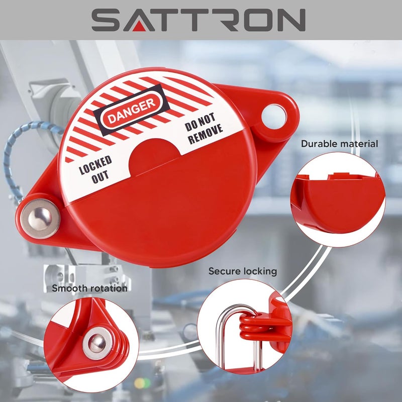 SATTRON 2 Sets Gate Valve Lockout and Safety Padlocks, Valve Lockout Device for 1 to 2-1/2 inch Diameter Valve Handles, Suited for Outdoor Water Spigot Propane Tank - Image 2